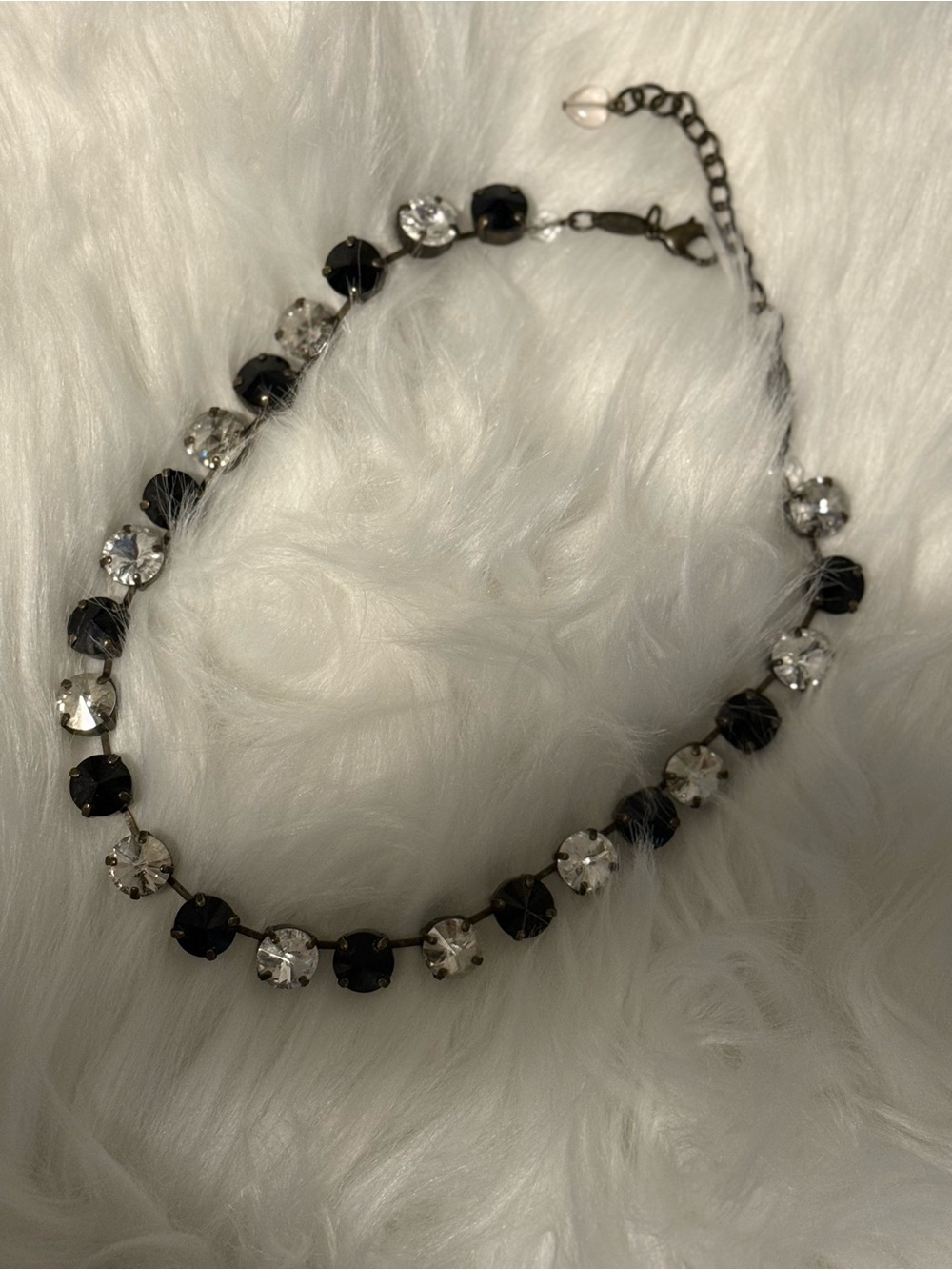 Sabika Black & Clear Crystal Necklace